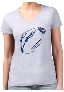4Her Tennessee Titans Womens Grey Subtle Football Fitted Design Short Sleeve T-Shirt
