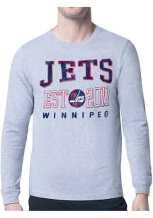 Starter Winnipeg Jets Grey Retro Long Sleeve T Shirt