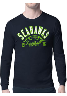 Starter Seattle Seahawks Navy Blue Half Ball Long Sleeve T Shirt