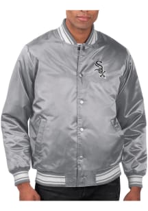 Starter Chicago White Sox Mens Grey Stacked Logo Medium Weight Jacket