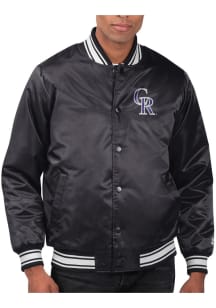 Starter Colorado Rockies Mens Black Stacked Logo Medium Weight Jacket