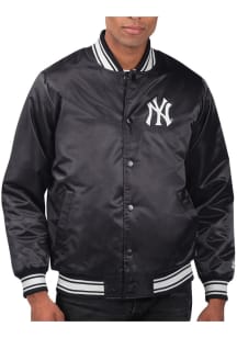 Starter New York Yankees Mens Black Stacked Logo Medium Weight Jacket