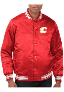 Starter Calgary Flames Mens Red Stacked Logo Medium Weight Jacket