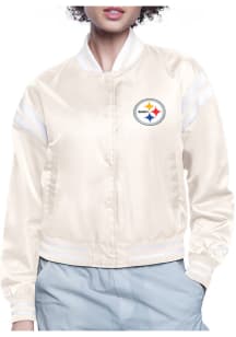 Starter Pittsburgh Steelers Womens White Circe Logo Medium Weight Jacket