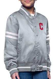 Starter Cleveland Guardians Girls Grey Circe Logo Medium Weight Jacket