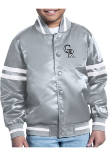 Starter Colorado Rockies Youth Grey Shield Medium Weight Jacket
