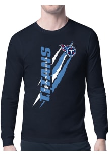 Starter Tennessee Titans Navy Blue Color Scratch Long Sleeve T Shirt