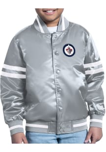 Starter Winnipeg Jets Youth Grey Shield Medium Weight Jacket