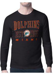 Starter Miami Dolphins Black Retro Long Sleeve T Shirt