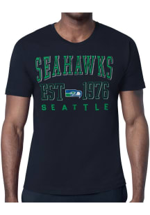 Starter Seattle Seahawks Navy Blue Retro Short Sleeve T Shirt