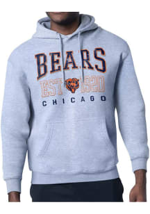 Starter Chicago Bears Mens Grey Retro Long Sleeve Hoodie