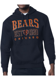 Starter Chicago Bears Mens Navy Blue Retro Long Sleeve Hoodie