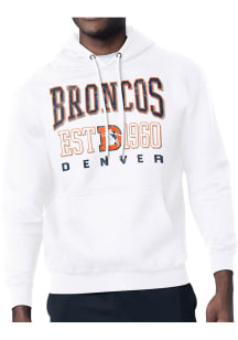 Starter Denver Broncos Mens White Retro Long Sleeve Hoodie
