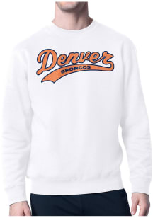 Starter Denver Broncos Mens White Tailsweep Long Sleeve Crew Sweatshirt