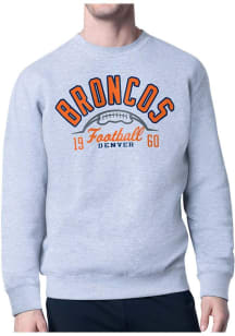 Starter Denver Broncos Mens Grey Half Ball Long Sleeve Crew Sweatshirt