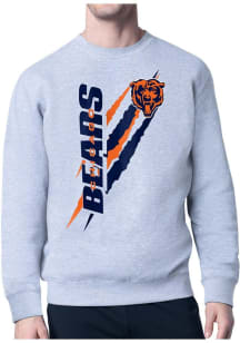 Starter Chicago Bears Mens Grey Color Scratch Long Sleeve Crew Sweatshirt