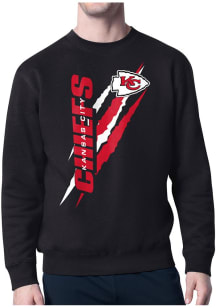 Starter Kansas City Chiefs Mens Black Color Scratch Long Sleeve Crew Sweatshirt