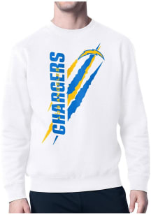 Starter Los Angeles Chargers Mens White Color Scratch Long Sleeve Crew Sweatshirt