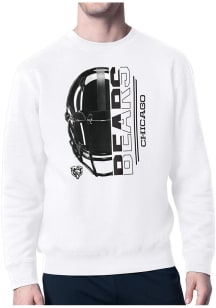 Starter Chicago Bears Mens White Half Helmet Long Sleeve Crew Sweatshirt