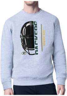 Starter Green Bay Packers Mens Grey Half Helmet Long Sleeve Crew Sweatshirt