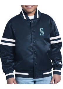 Starter Seattle Mariners Youth Navy Blue Stacked Logo Medium Weight Jacket