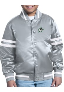 Starter Dallas Stars Youth Grey Stacked Logo Medium Weight Jacket