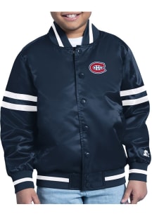 Starter Montreal Canadiens Youth Navy Blue Stacked Logo Medium Weight Jacket