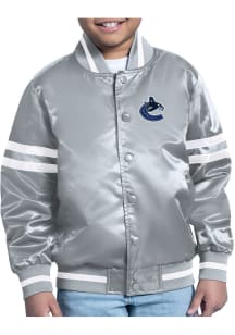 Starter Vancouver Canucks Youth Grey Stacked Logo Medium Weight Jacket