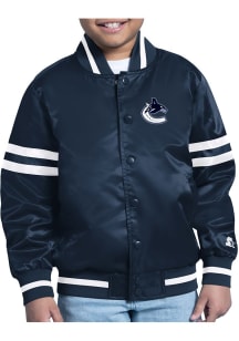 Starter Vancouver Canucks Youth Navy Blue Stacked Logo Medium Weight Jacket
