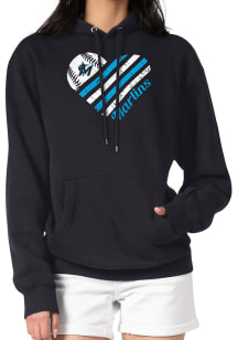4Her Miami Marlins Womens Black Heart Hooded Sweatshirt