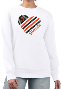 4Her San Francisco Giants Womens White Heart Crew Sweatshirt