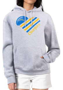 4Her Los Angeles Chargers Womens Grey Heart Hooded Sweatshirt