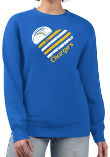 4Her Los Angeles Chargers Womens Blue Heart Crew Sweatshirt