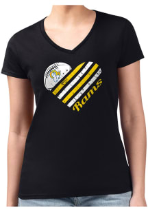 4Her Los Angeles Rams Womens Black Heart Fitted Design Short Sleeve T-Shirt
