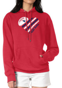 4Her New England Patriots Womens Red Heart Hooded Sweatshirt