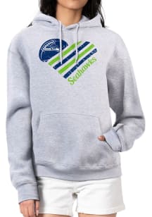 4Her Seattle Seahawks Womens Grey Heart Hooded Sweatshirt