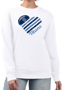 4Her Tennessee Titans Womens White Heart Crew Sweatshirt