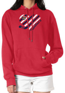 4Her Florida Panthers Womens Red Heart Hooded Sweatshirt