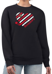 4Her Ottawa Senators Womens Black Heart Crew Sweatshirt