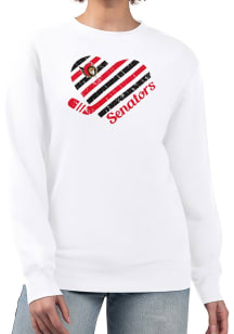 4Her Ottawa Senators Womens White Heart Crew Sweatshirt