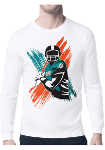 Starter Miami Dolphins White Player Long Sleeve T Shirt