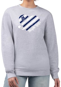 4Her Toronto Maple Leafs Womens Grey Heart Crew Sweatshirt