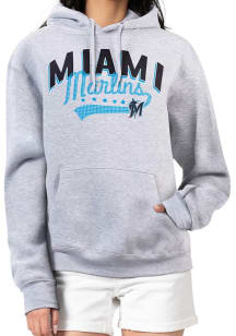 4Her Miami Marlins Womens Grey Filigree Hooded Sweatshirt
