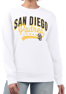 4Her San Diego Padres Womens White Filigree Crew Sweatshirt