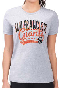4Her San Francisco Giants Womens Grey Filigree Fitted Design Short Sleeve T-Shirt