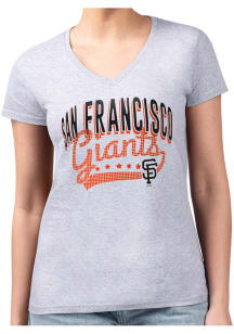 4Her San Francisco Giants Womens Grey Filigree Fitted Short Sleeve T-Shirt