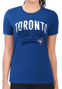 4Her Toronto Blue Jays Womens Blue Filigree Fitted Short Sleeve T-Shirt