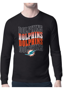 Starter Miami Dolphins Black Wave Long Sleeve T Shirt