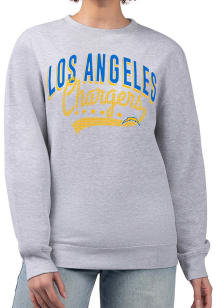 4Her Los Angeles Chargers Womens Grey Filigree Crew Sweatshirt
