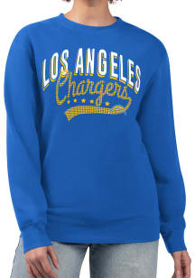 4Her Los Angeles Chargers Womens Blue Filigree Crew Sweatshirt